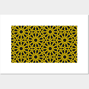 Yellow Moroccan Zellige, Moroccan Art Posters and Art